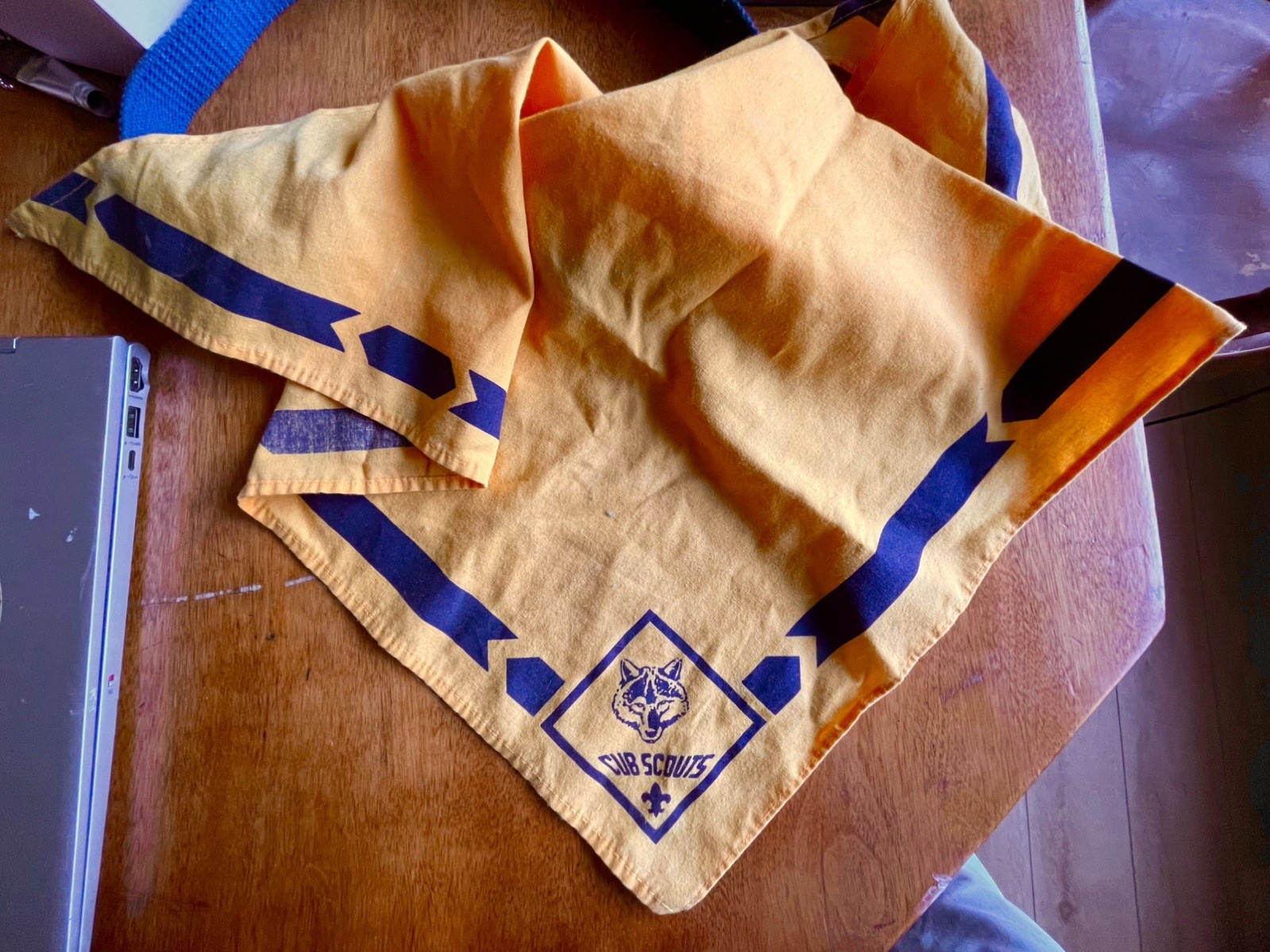 Cub Scouts Uniform Accessories Lot Youth Neckerchief Belt Blue Gold