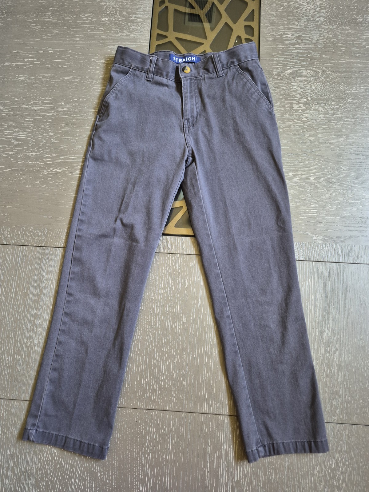 French Toast Grey Adjustable Waist Boys Preppy Twill Uniform Pants Sz 10