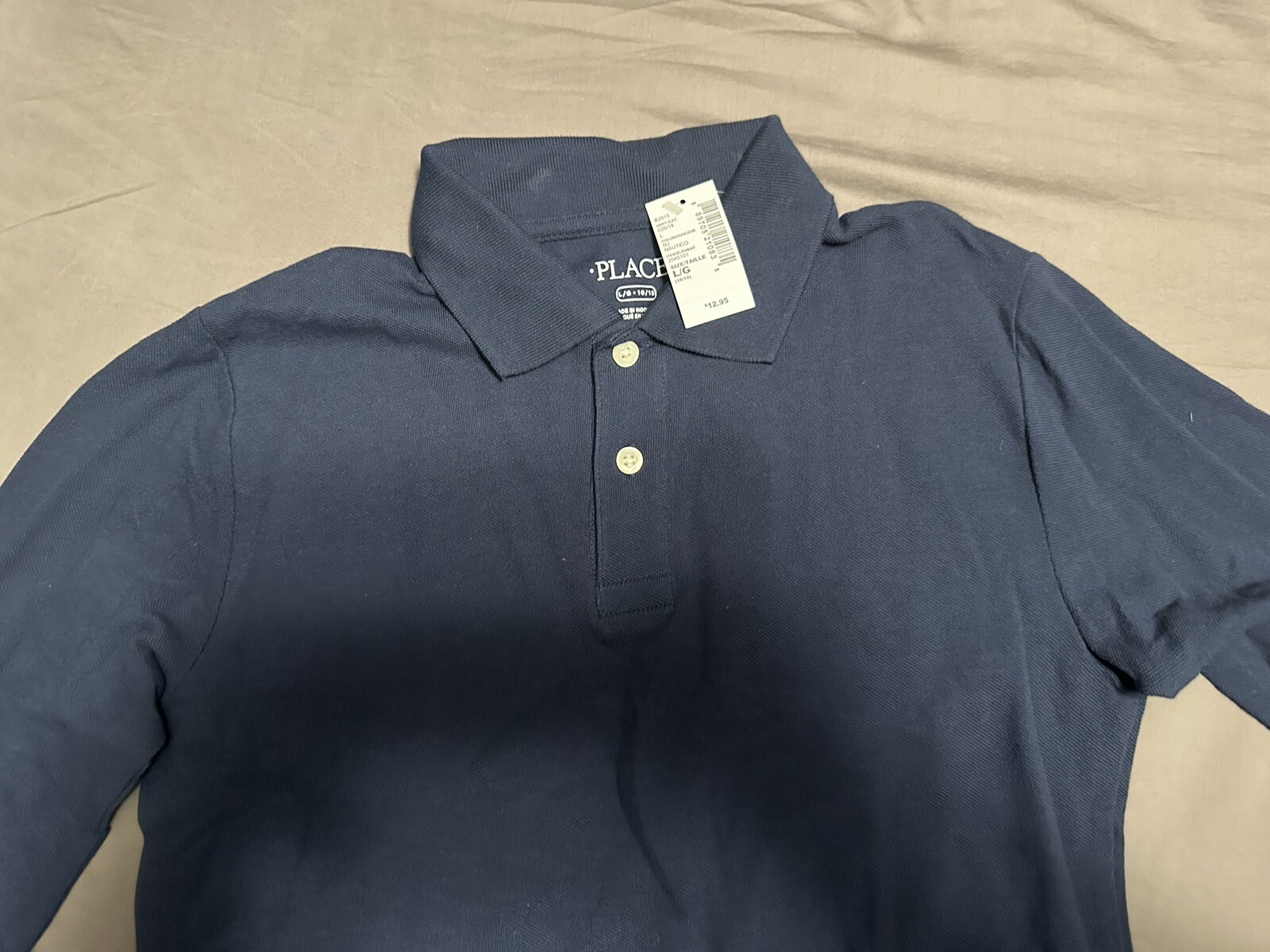 Boy/girl Uniform Long Sleeve Pique Polo 3 Pack – Navy Blue/Nautico Size 10/12