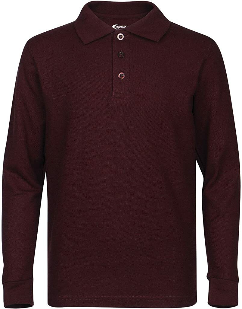 Premium Boy’s Long Sleeve Polo Shirts with Stain Guard Polo Shirts for Boy’s
