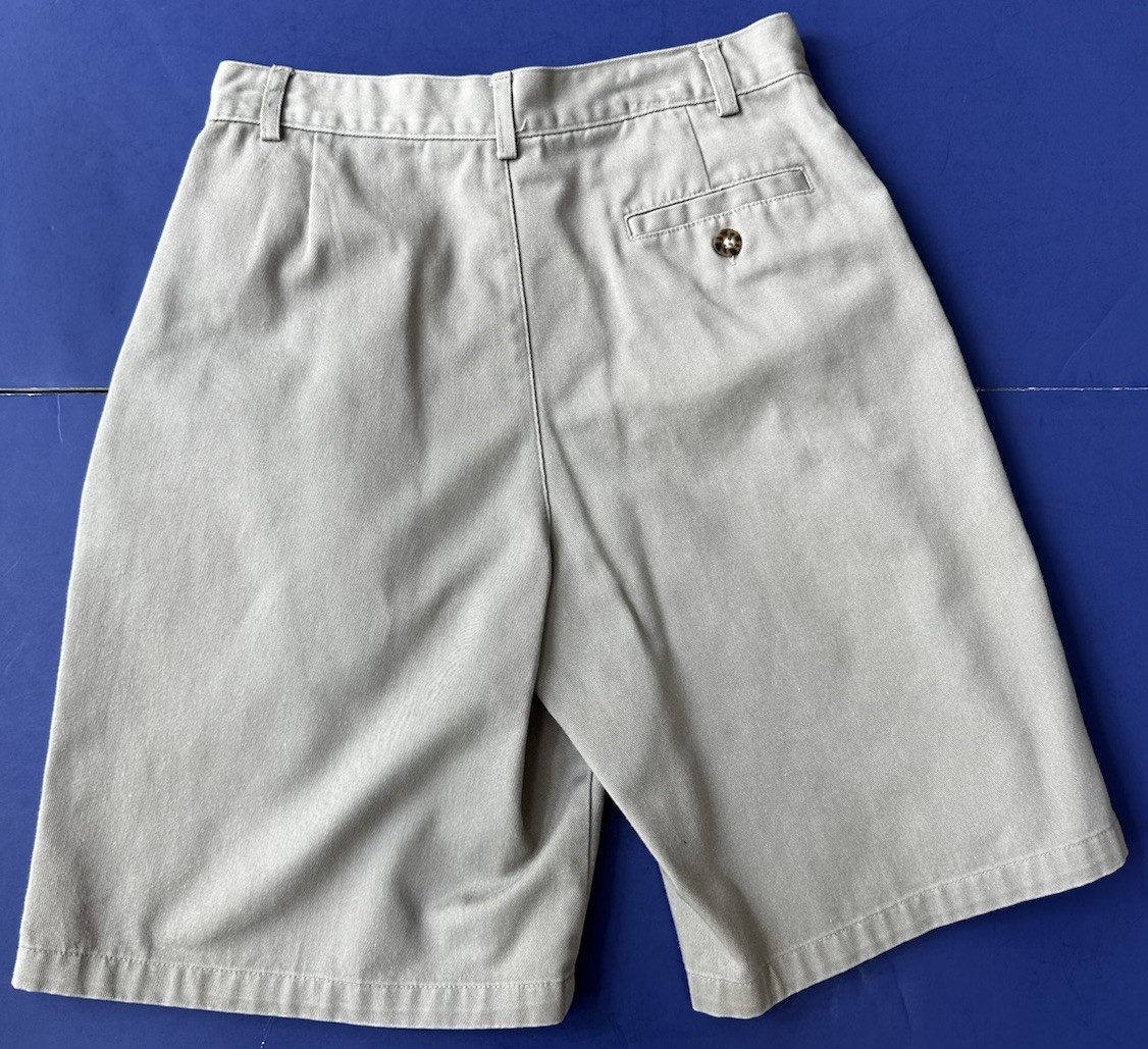 BOYS’ ‘IZOD’ PLEATED FRONT BEIGE UNIFORM SHORTS SZ 16