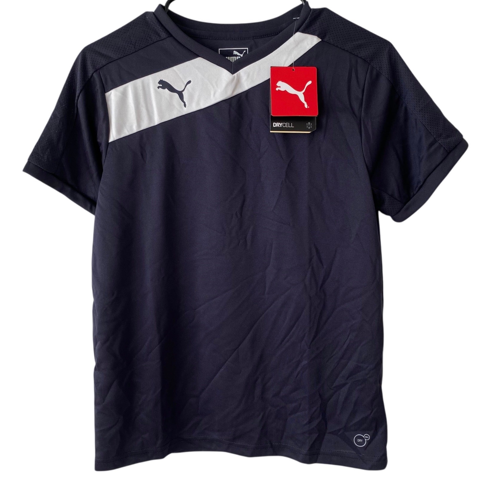 NEW PUMA Junior’s Santiago TG Soccer Jersey Size XL Navy Blue Lightweight