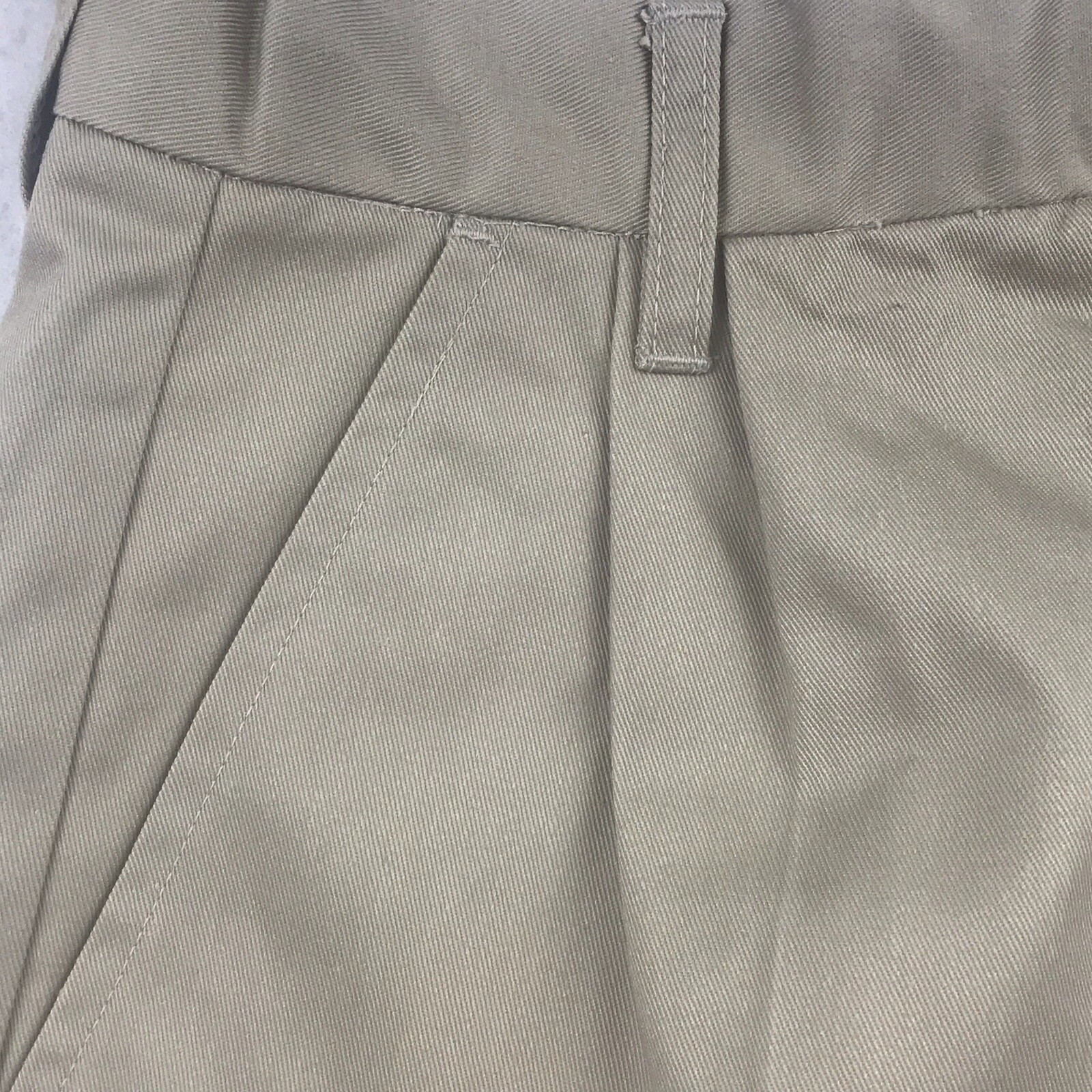 Authentic School Uniform Shorts Boys 18 Beige Elastic Waist Pleated Front NWT