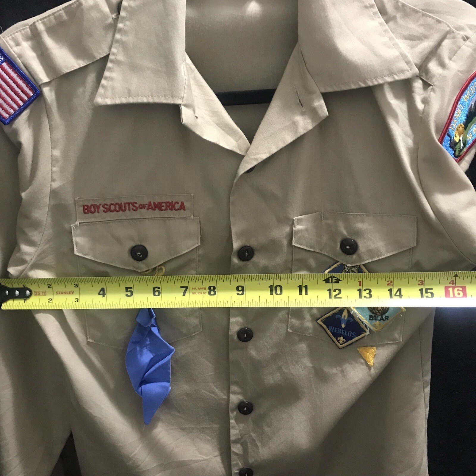 Boys Scouts of America Vintage Official Uniform Shirt Youth Large 14-16 Khaki US