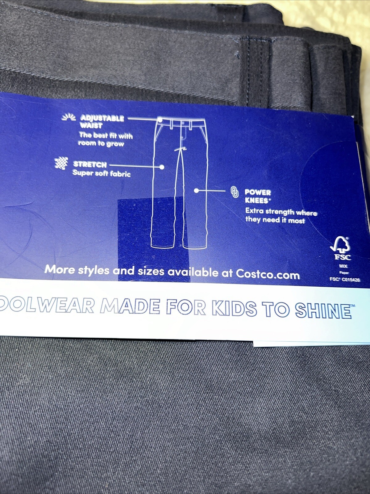 NWT French Toast Boys Uniform Straight Fit Adjustable Waist Pants 2 pack Size 14