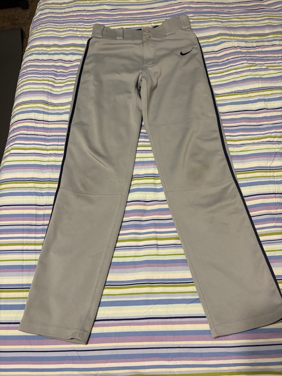 Nike Dri-FIT Boys XL Regular Golf Track Pants Zip Polyester Gray/Black (4-131)