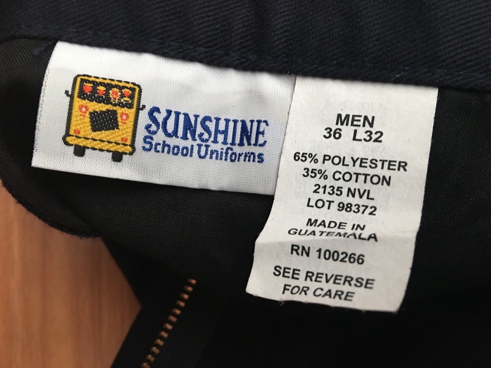 Sunshine School Uniforms Boys Pants Waist 36 Length 32, blue, lightly worn