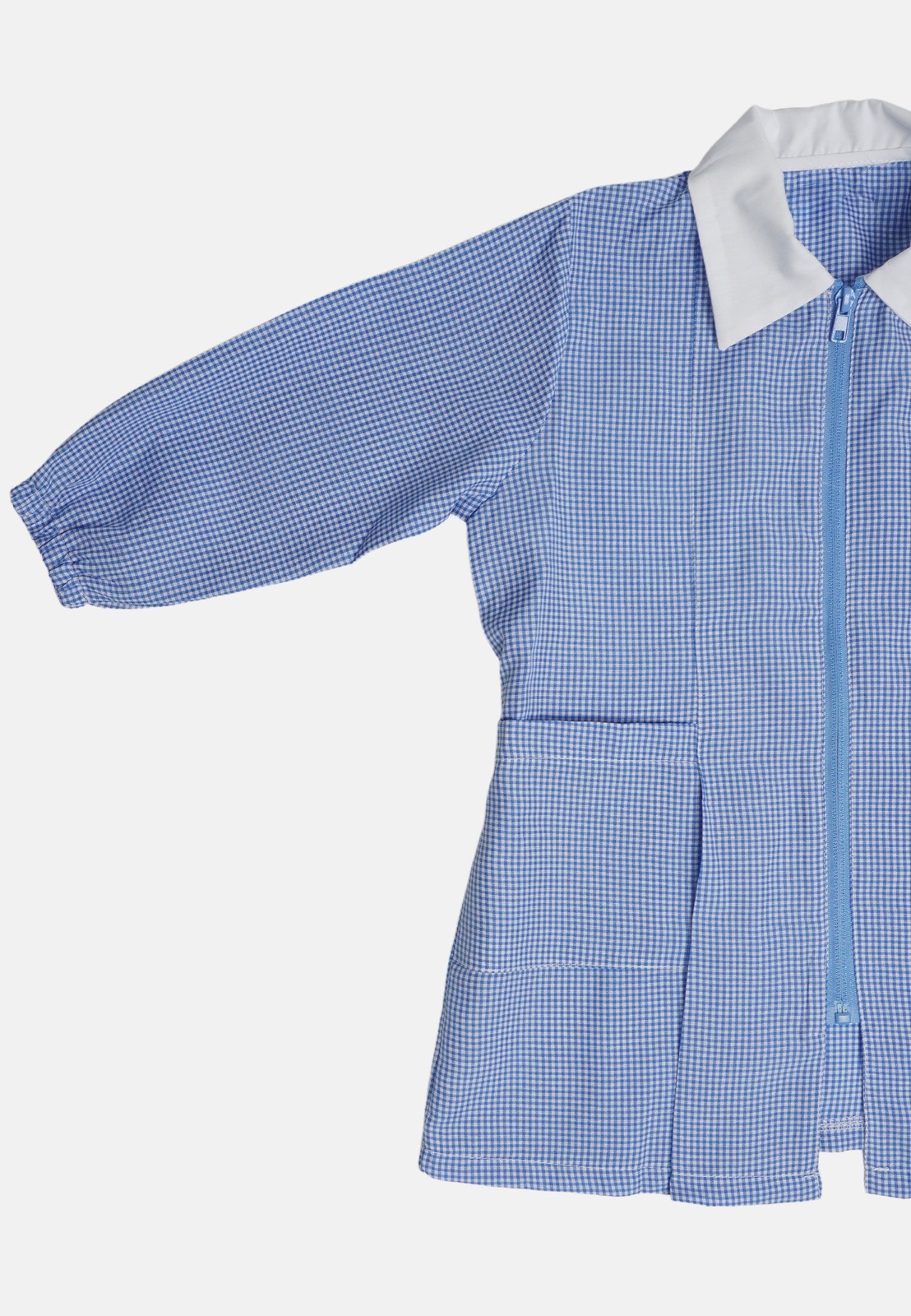 Kindergarten Apron Child Squares Kindergarten White and Sky Collar