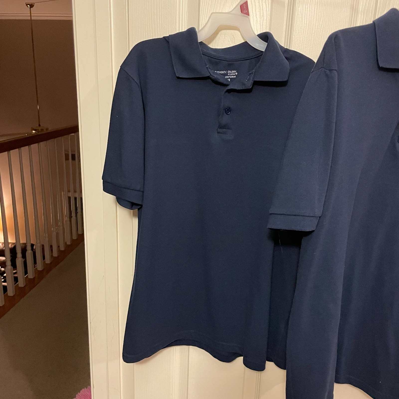 Lot of 2 Boy’s Blue Short Sleeve School Uniform Polo Shirts Sz: 18/XL Pre Owned