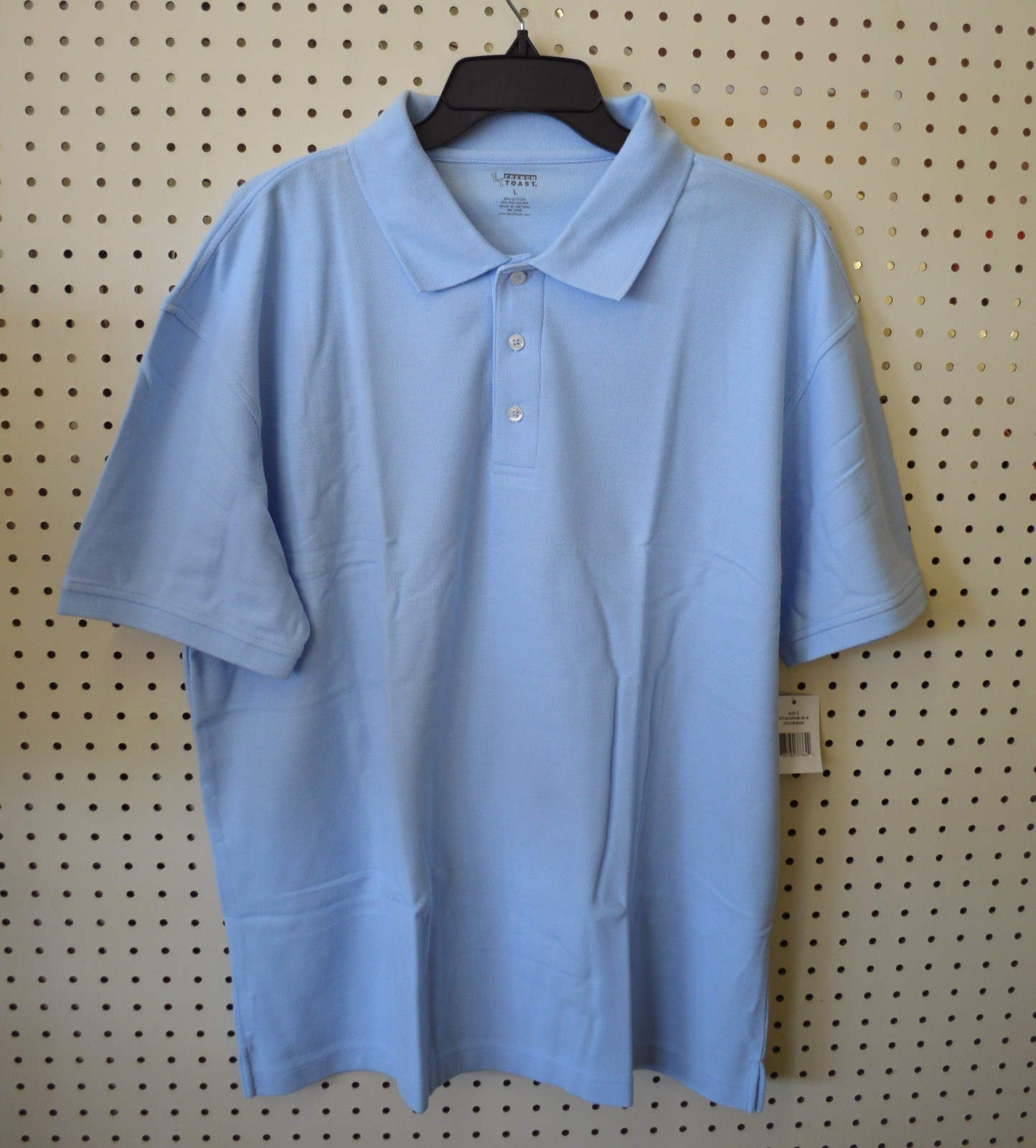 French TOAST POLO Shirt LIGHT BLUE Navy BLUE SZ Large & XLARGE XL UNIFORM