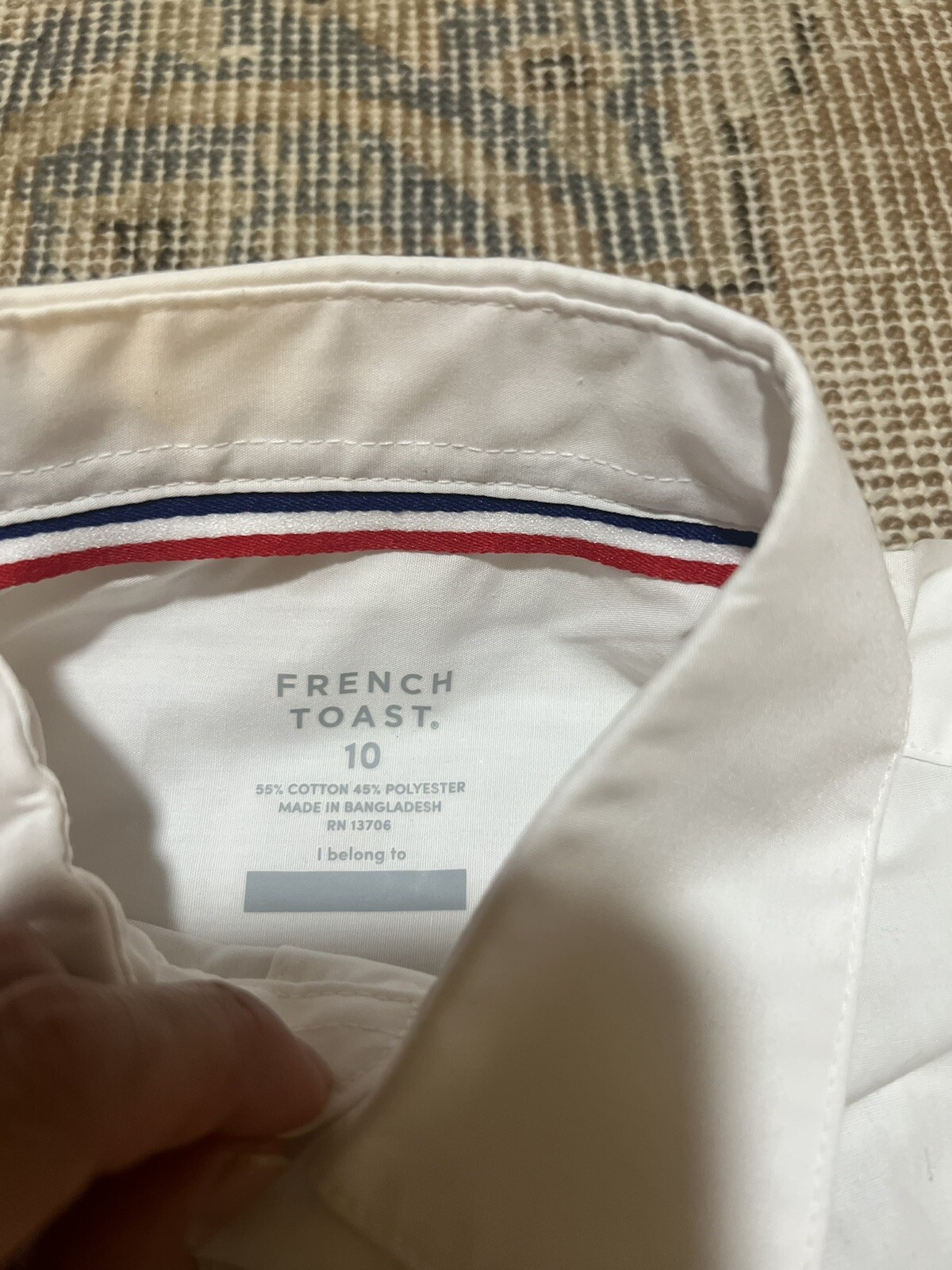 Boys French Toast Uniform White Long Sleeve Dress Shirt Size 10