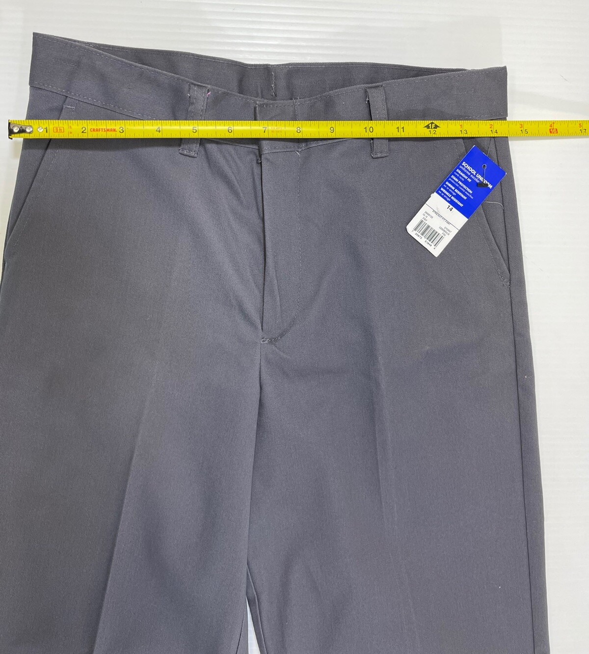 George Boys Cotton Blend Granite Gray Straight Fit School Uniform Pants 14