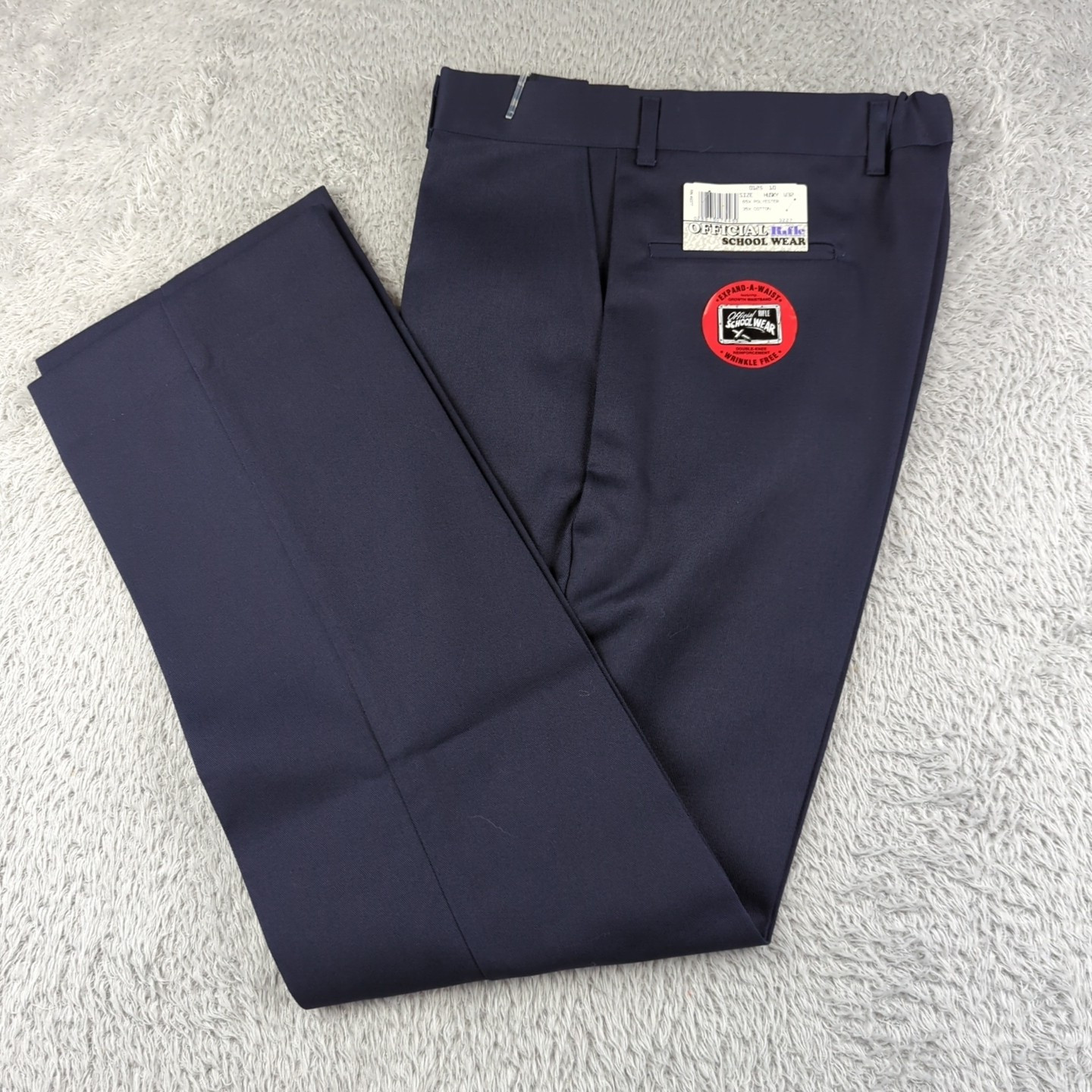 Vintage Official Rifle School Uniform Pants Boys 32 Husky Blue Double Knee Work