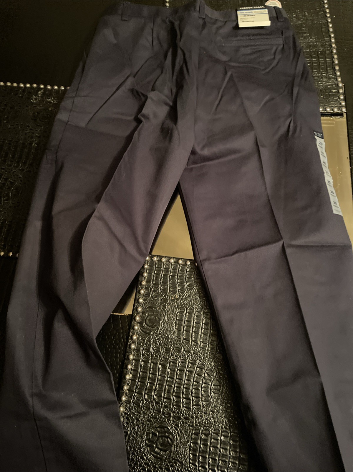 French Toast Boys Navy Blue Uniform Pant Size 20 HUSKY Relaxed Fit NWT MSRP $32