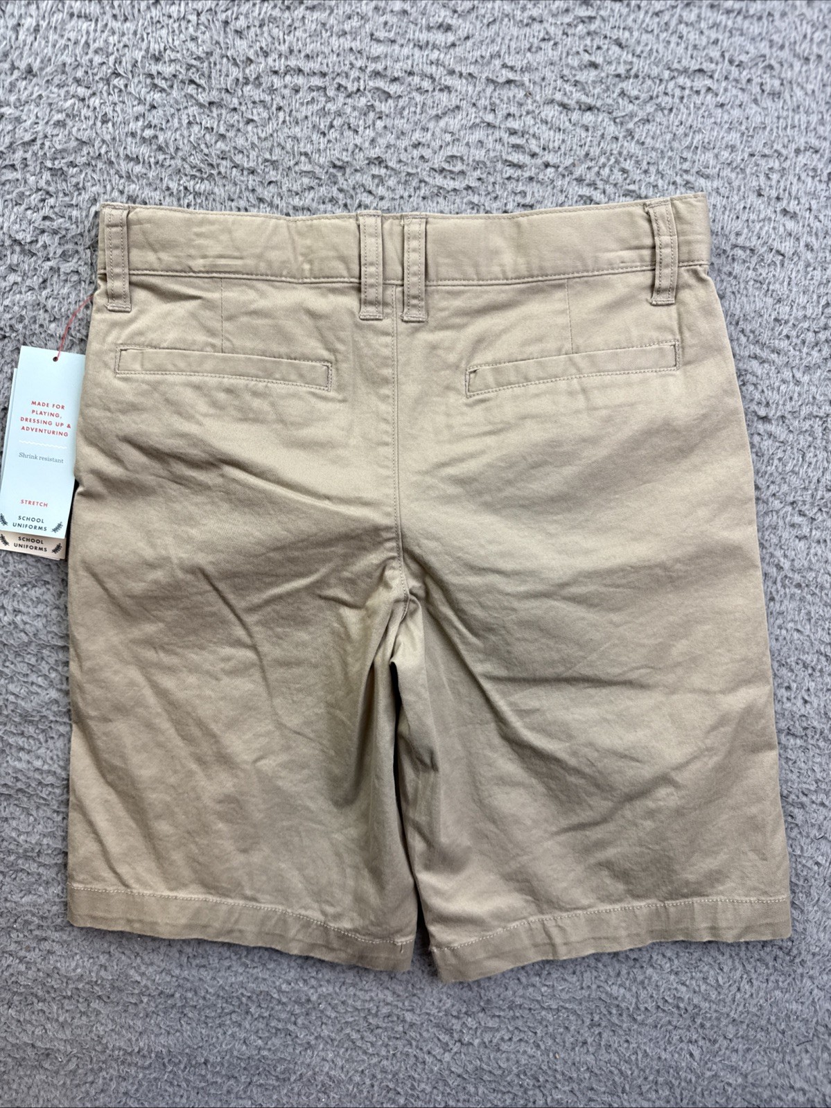 Cat & Jack Boys Youth 8 Khaki Flat Front School Uniform Chino Shorts