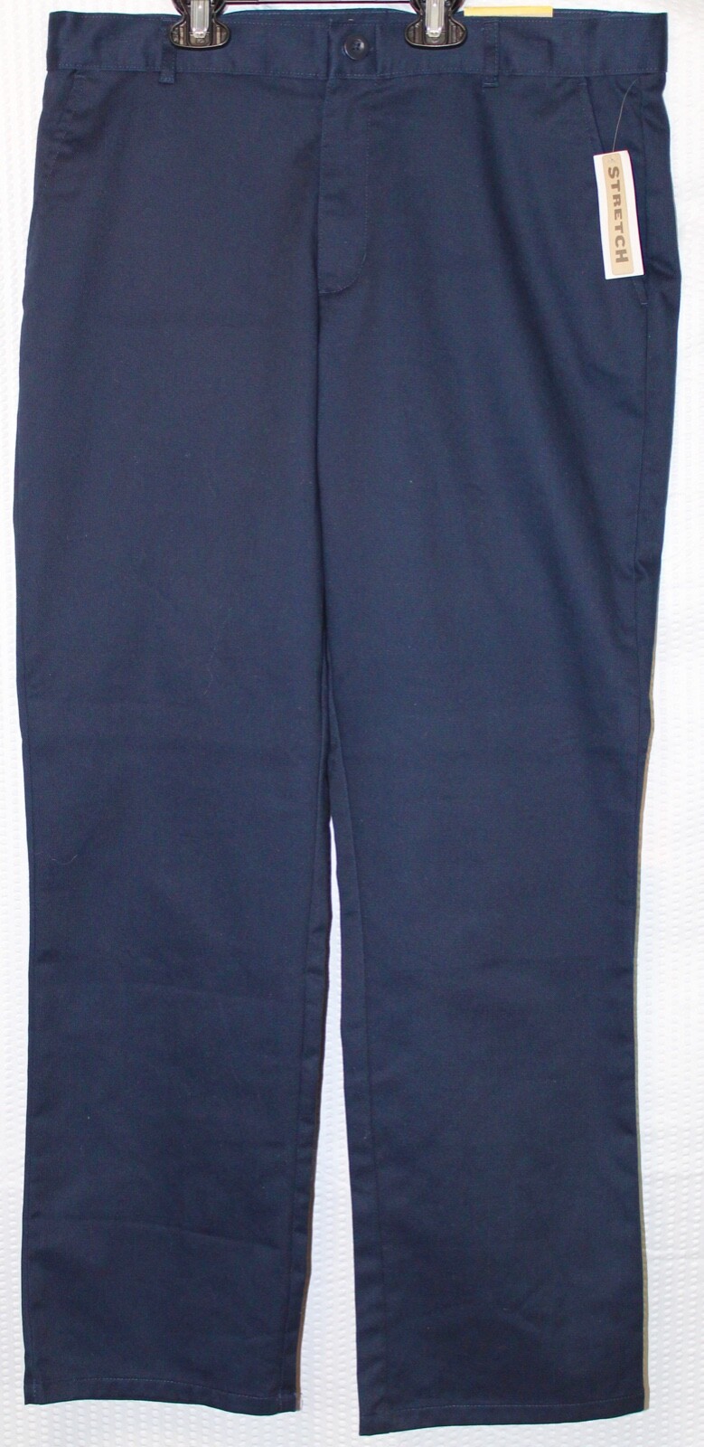 DOCKERS APPROVED SCHOOL WEAR UNIFORM TWILL BOYS PANTS, SIZE 32 HUSKY, NAVY, D40