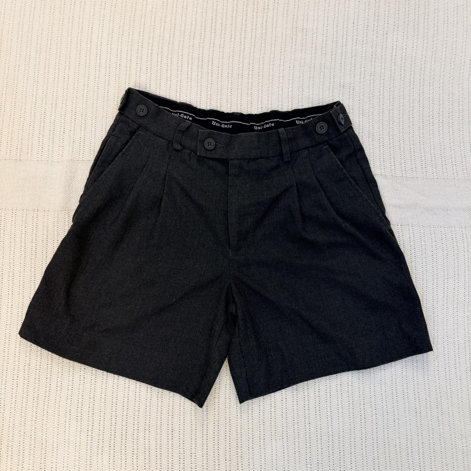Uni-Gate Boys School Shorts Grey Pleated Adjustable Waist Size [ 13-14 years]