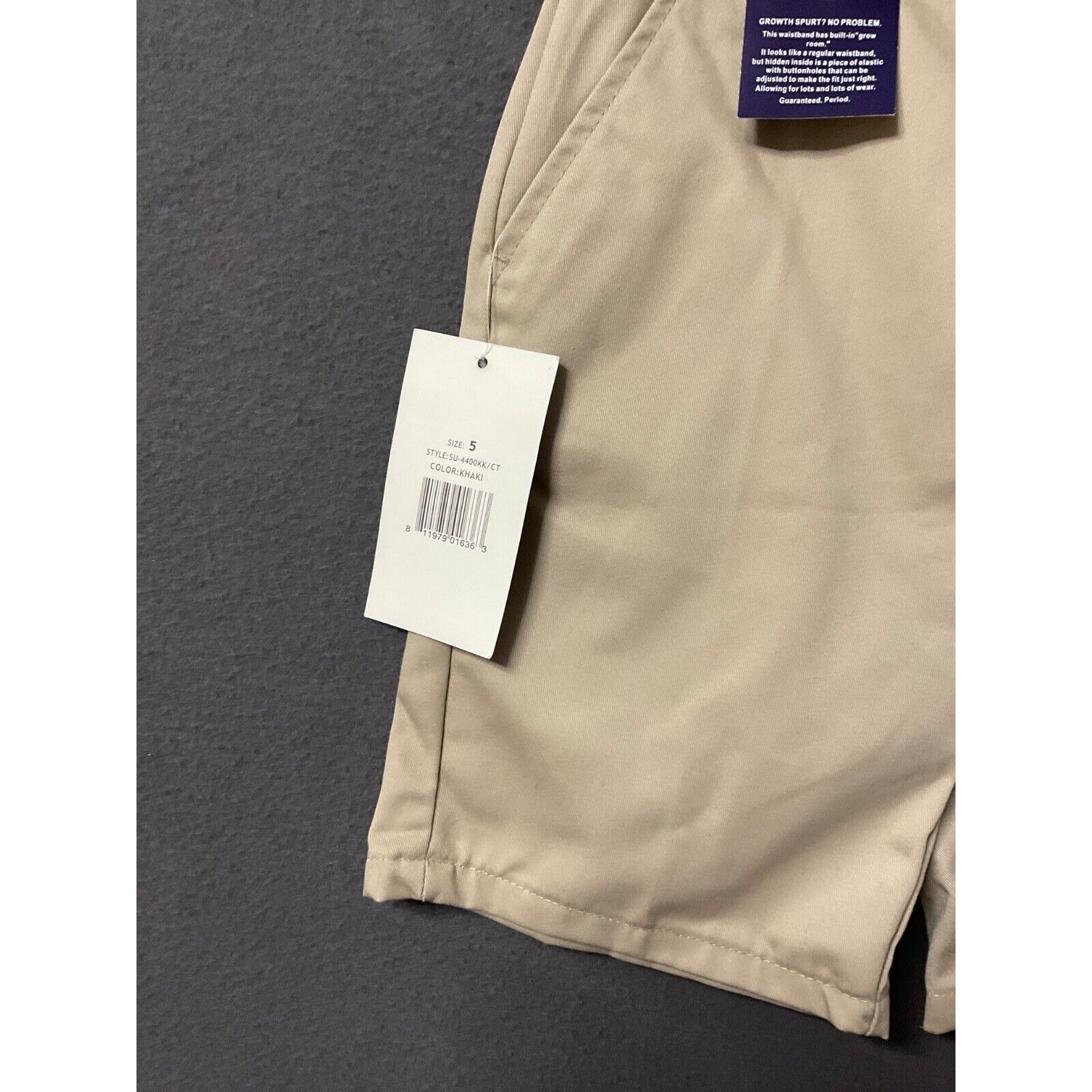 Classic School Uniform Shorts Boys 5 Khaki Chino Adjustable Waist NWT