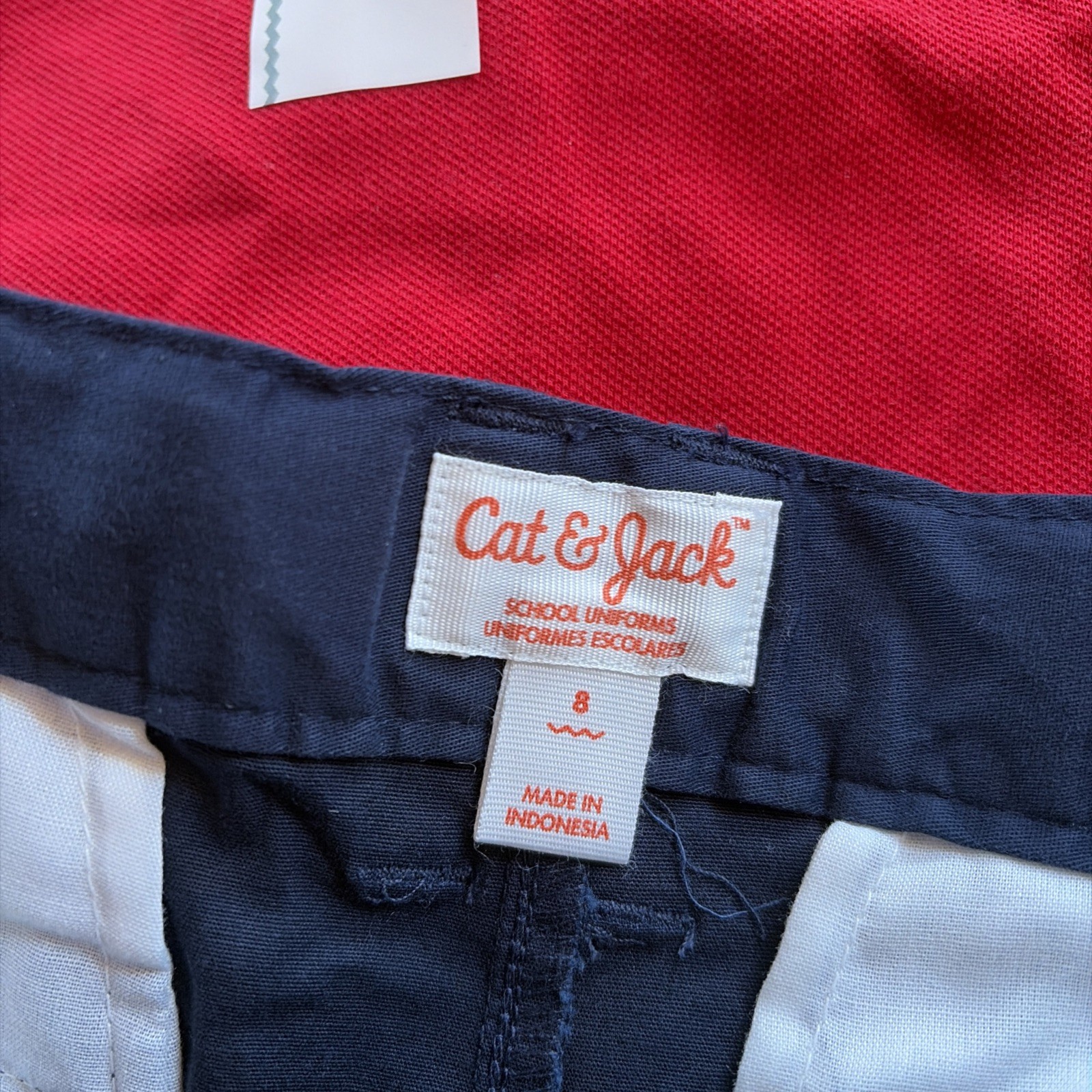 Lot of 4 Blue Red Polo Shirts And Shorts School Uniform Cat & Jack Size 8 NWT