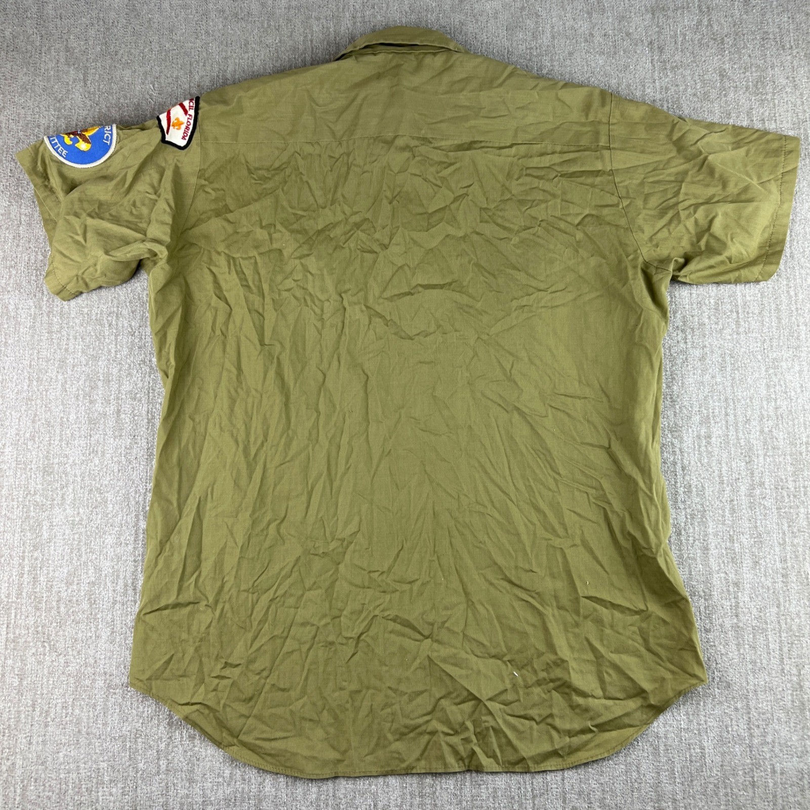 Vintage 70s Boy Scouts of America Uniform Shirt Lot of 4 Boys S Green Patches