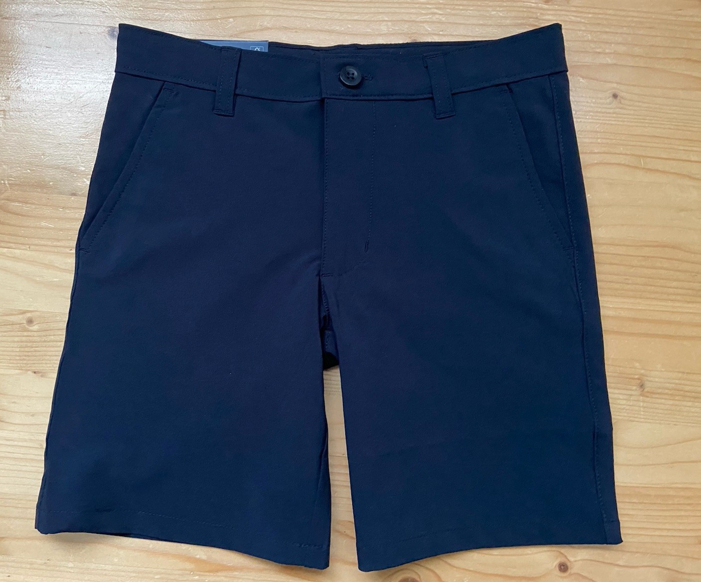 NWT Boys 7 Izod Approved Schoolwear Navy Blue Chino Adjustable Waist Shorts
