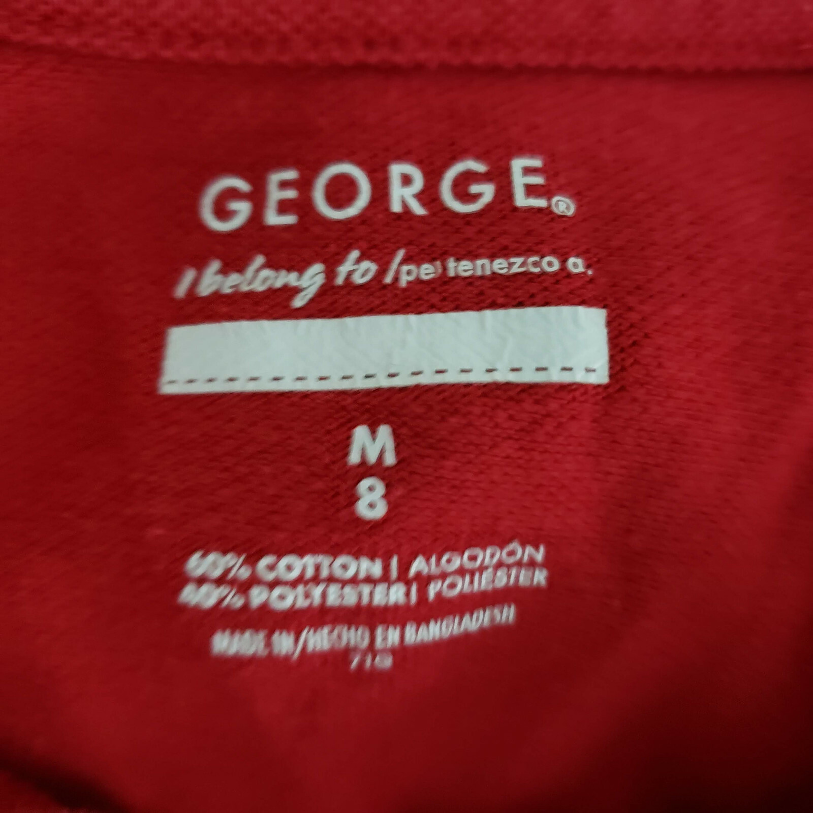 George Boys Uniform Short Sleeve Polo Shirt Red Size M/8 AG