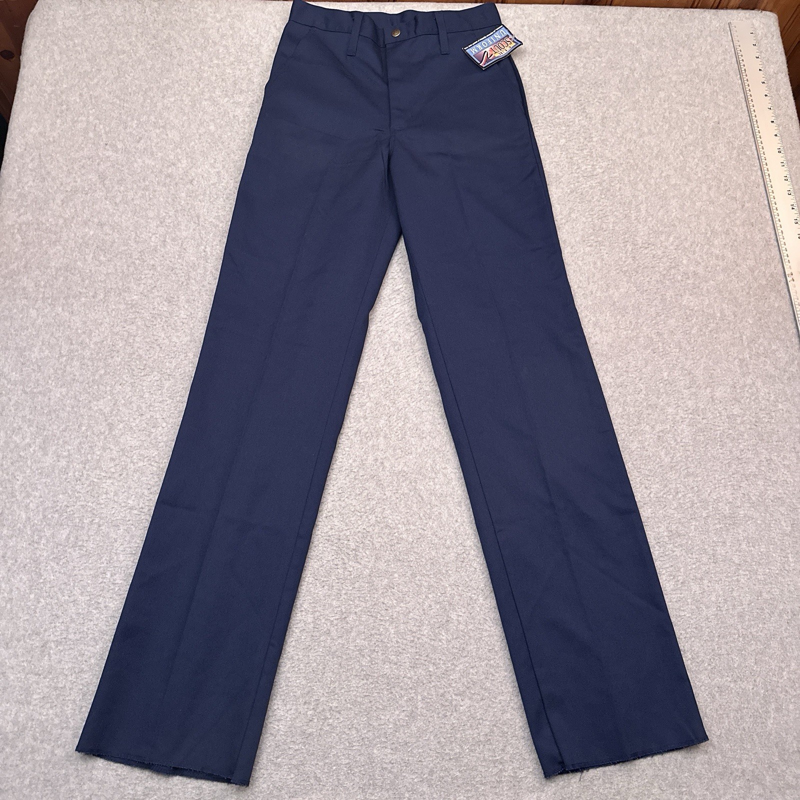 NEW Vintage 90s BSA Cub Scout Uniform Pants Boys 14 Blue Made in USA Unhemmed