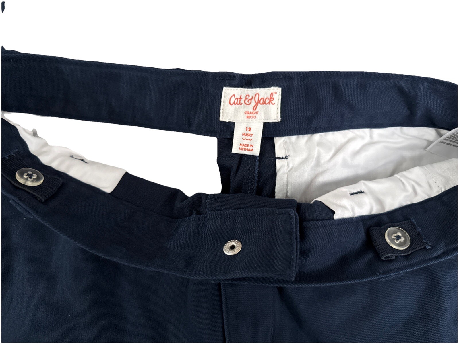 Cat & Jack Boys Size 12 Husky School Uniform Pants Fighter Pilot Blue