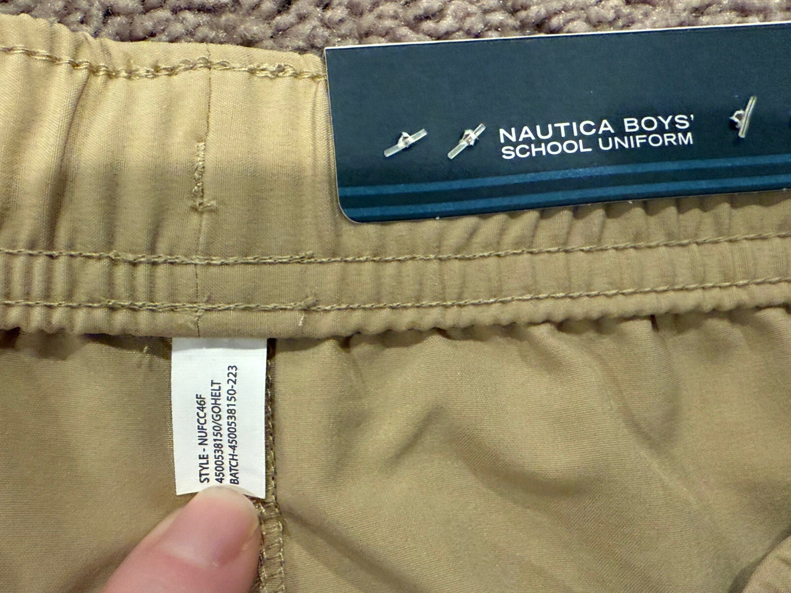 Nautica Boys Size 18 Regular School Uniform NUFCC46F 261 Khaki Shorts