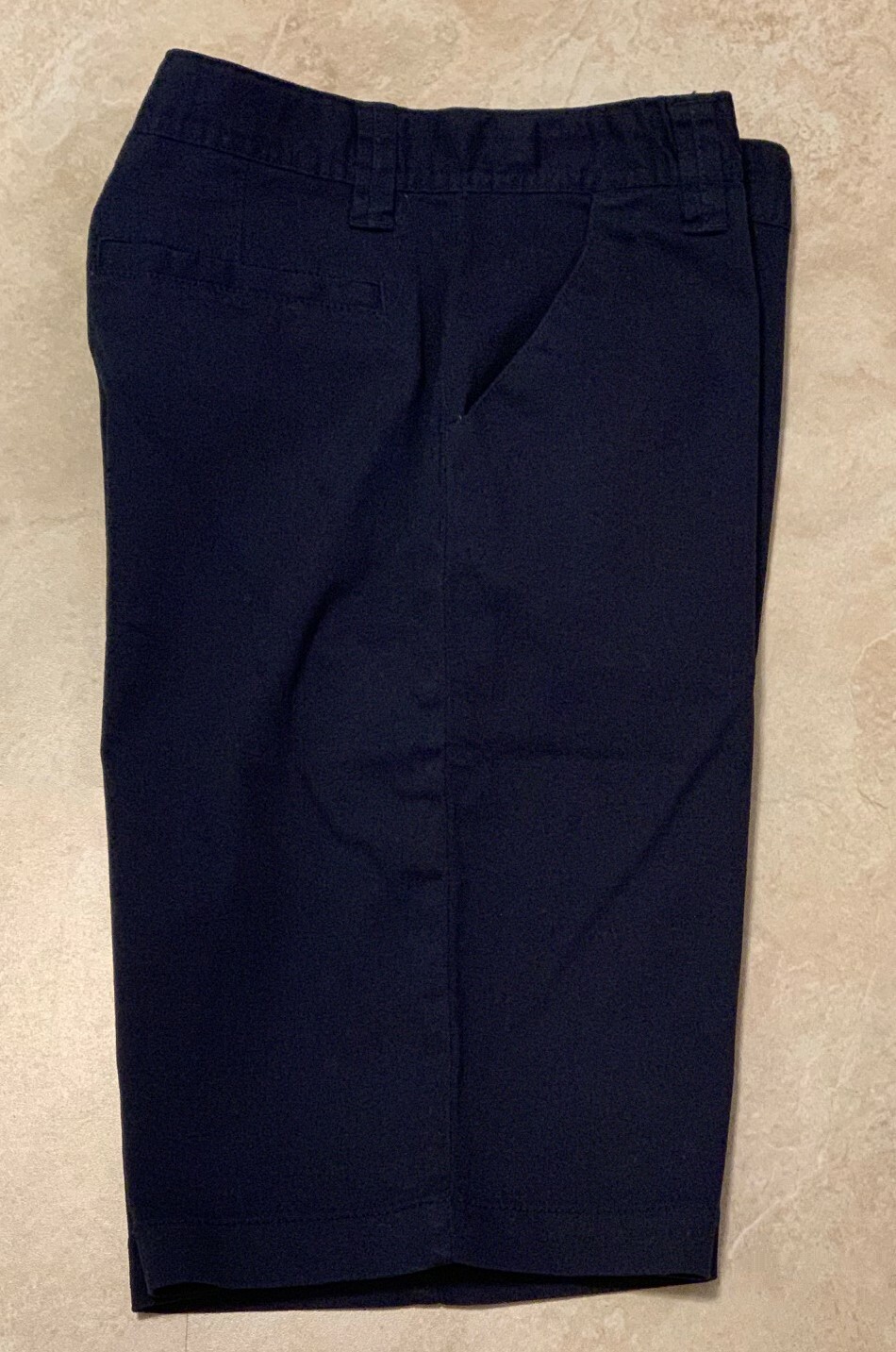 Boys Navy Adjustable Waist Shorts(School Uniformed Approved): 12-16-18