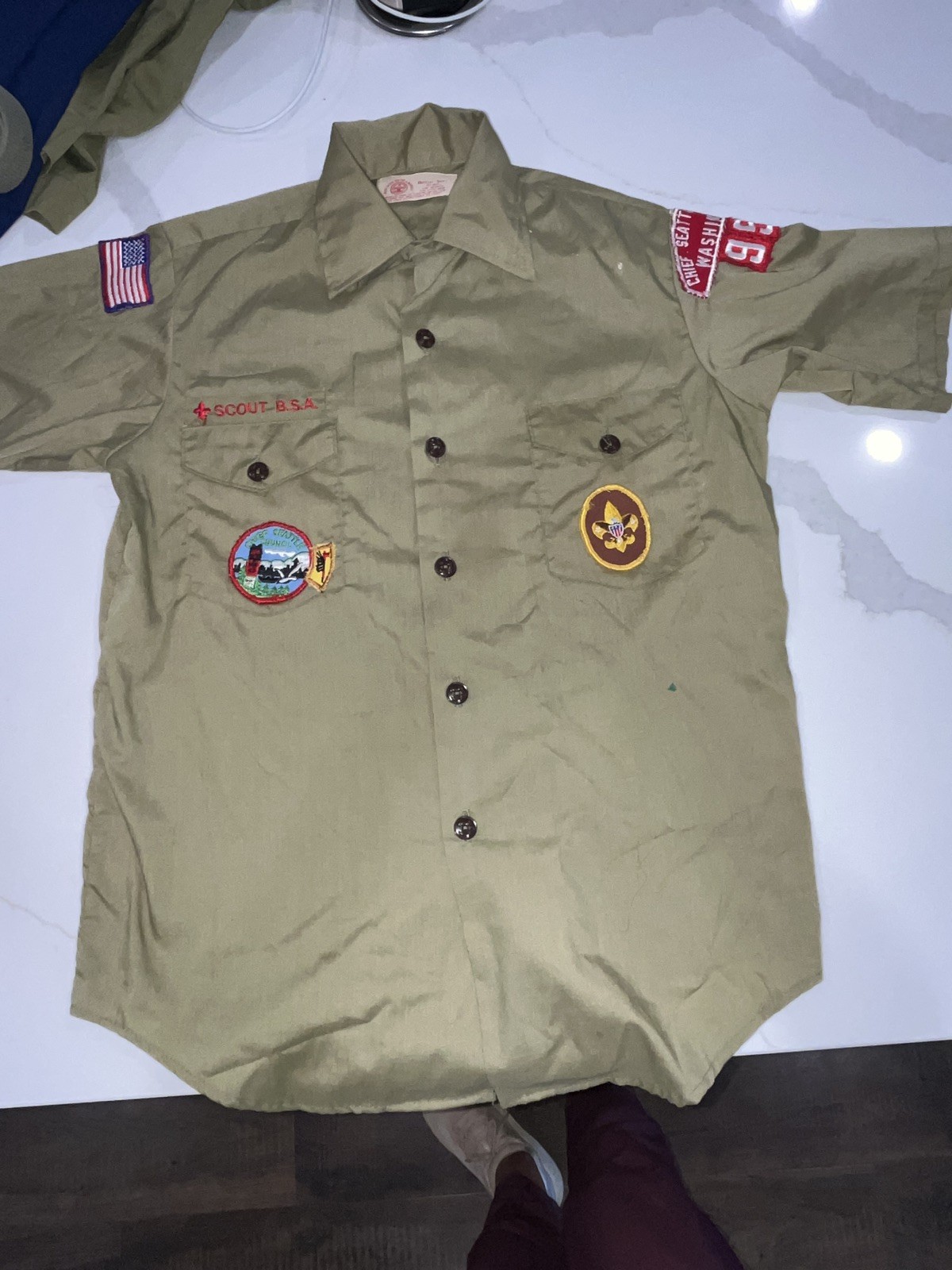 Vtg Cub Boy Scouts lot BSA Uniform Shirt Pants shorts belt patch clip Youth