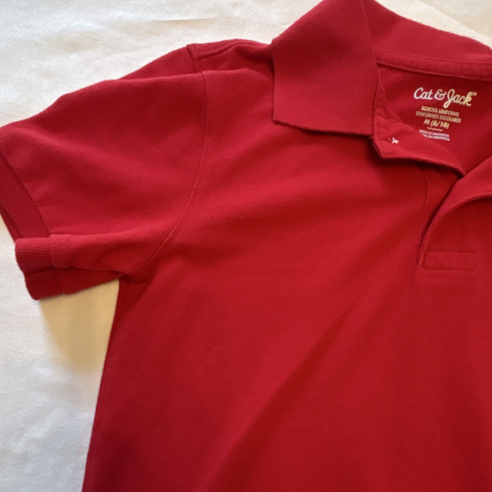 Cat & Jack Boys Red Polo Shirt School Uniform Short Sleeve M (8/10)