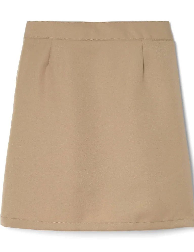 French Toast Girls Beige Uniform Skirt Size 14 Polyester Twill Zip Solid