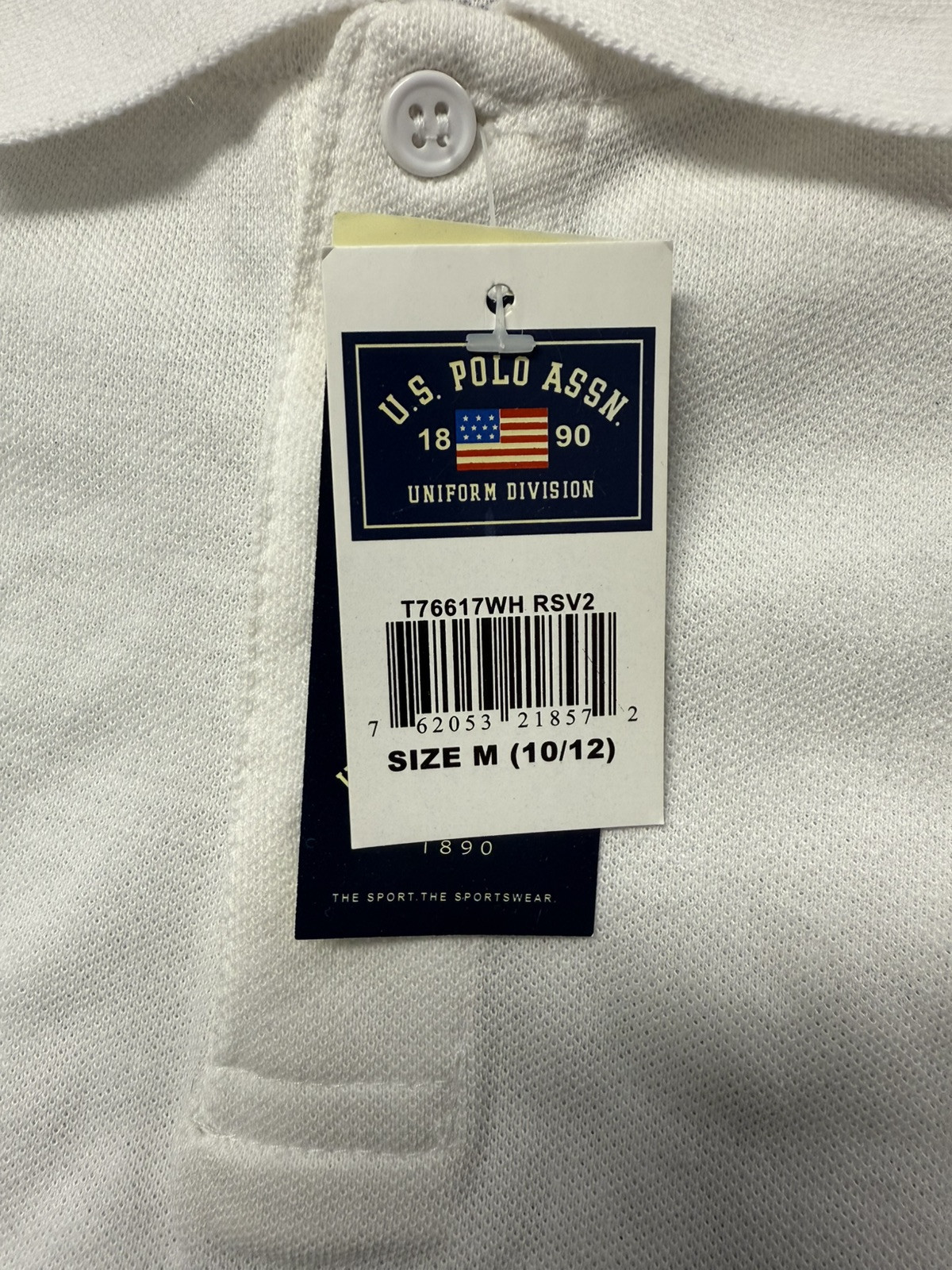 U.S. POLO ASSN Uniform Division White Shirt Boys M(10-12) NWT See Photos