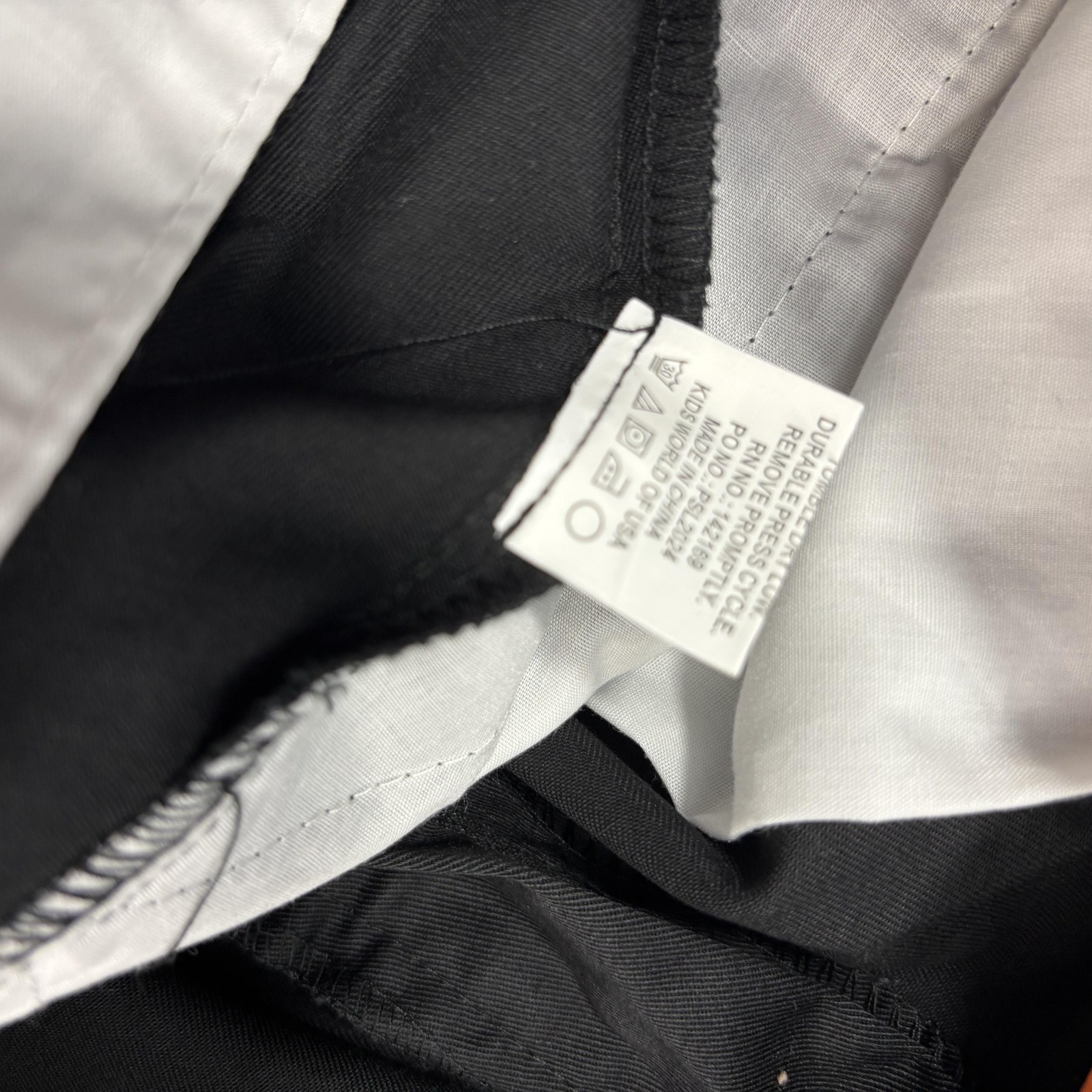 NWT Smith’s Boys Uniform Pants Youth Size 20 Black Flat Front Adjustable Waist