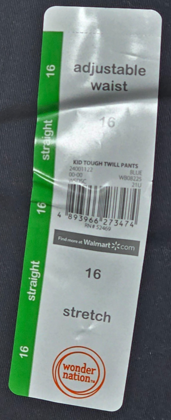 Wonder Nation Kids Blue Tough Twill Pants Reinforced Knee Size 16 BRAND NEW