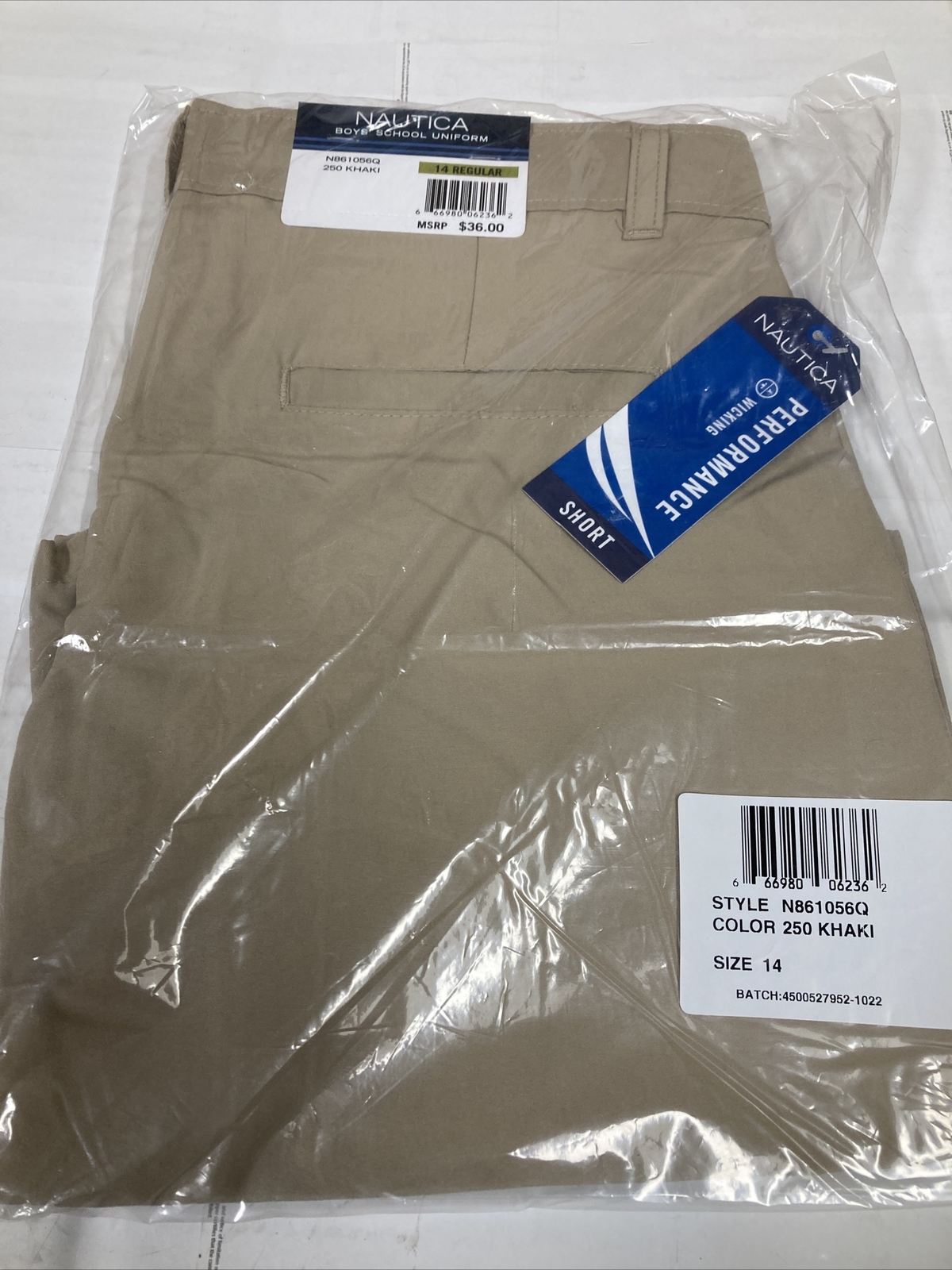 NEW Nautica Boys Khaki School Uniform Shorts Size 14 Regular