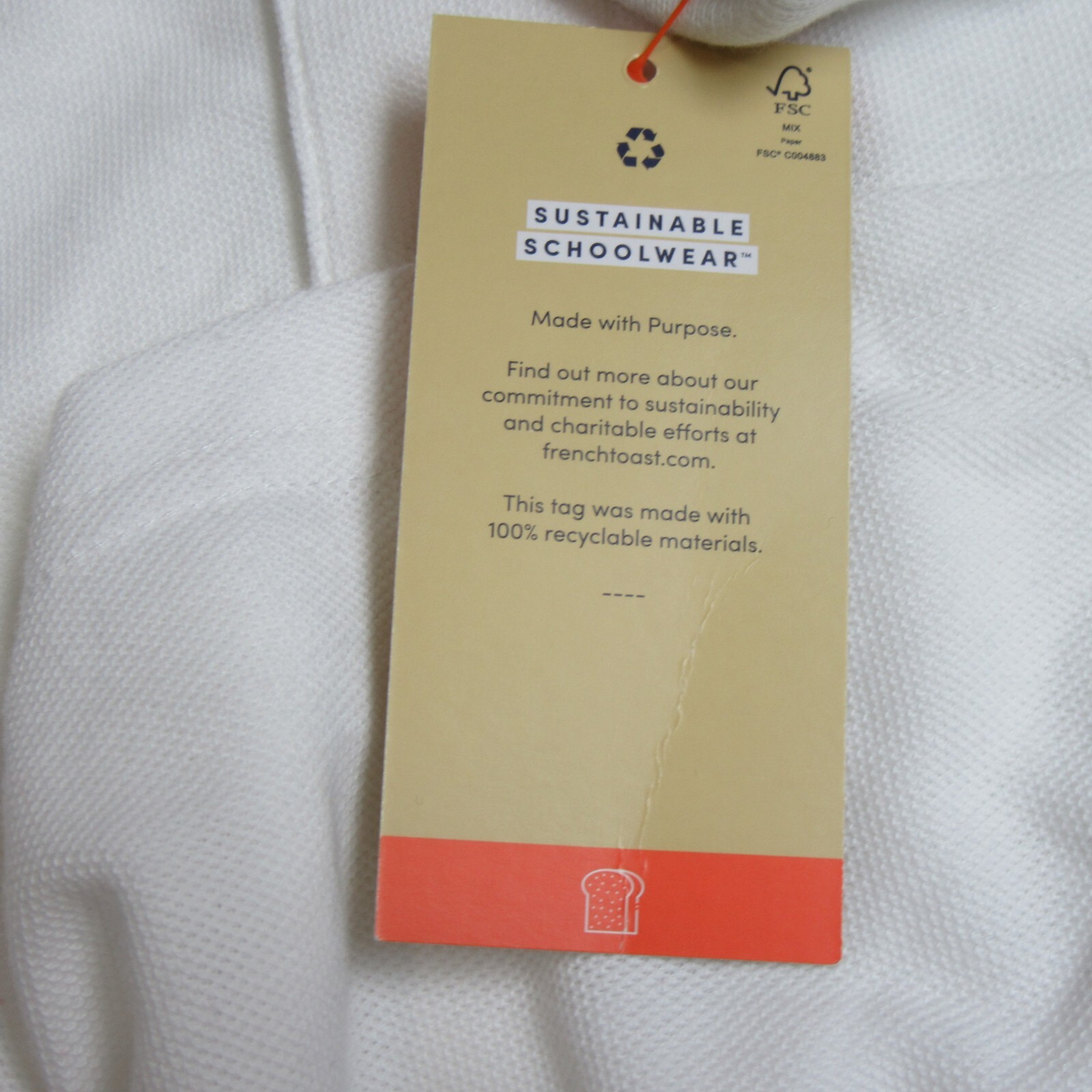 French Toast Boys Size S Short Sleeve School Uniform Collared Polo Shirt White