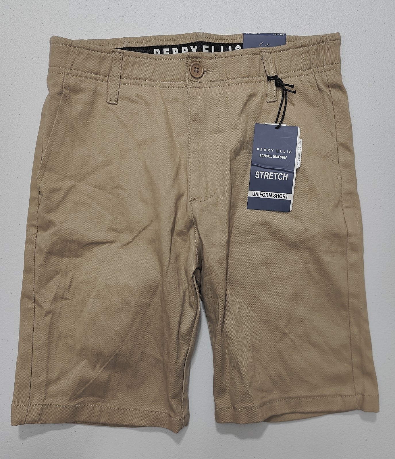 Terry Ellis Boy’s Khaki Stretch Uniform Shorts Size 14/16