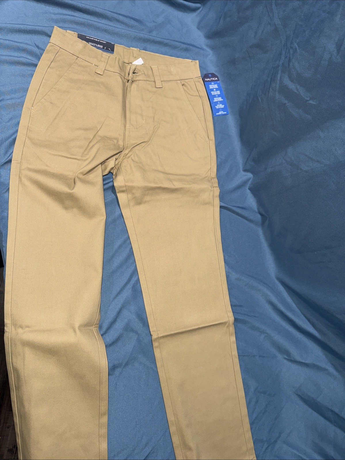 NEW Nautica Boy’s School Uniform Pants Size 10 Adjustable Waist Khaki Set Of 2