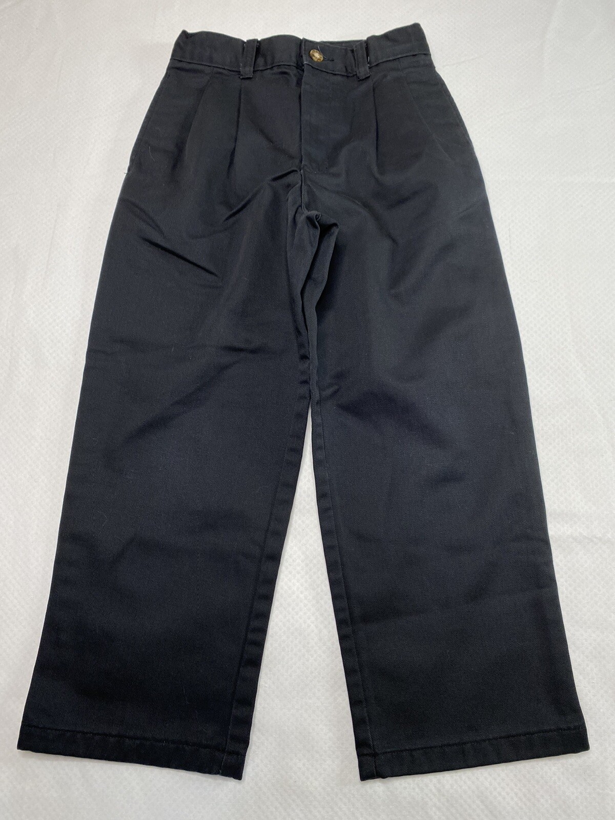 George Boys Uniform Pants sz 7 Black Pleated Adjustable Waist Dark Academia