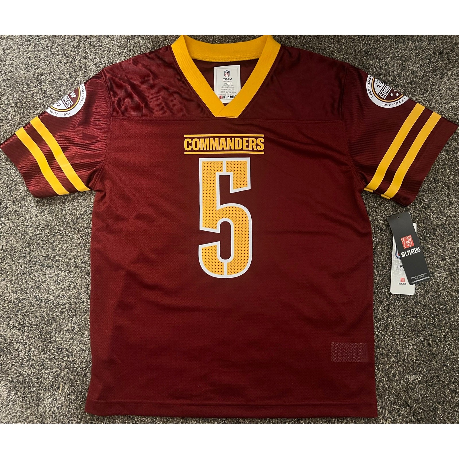 NFL Youth XS (4/5) Washington Commanders #5 Jayden Daniels Jersey