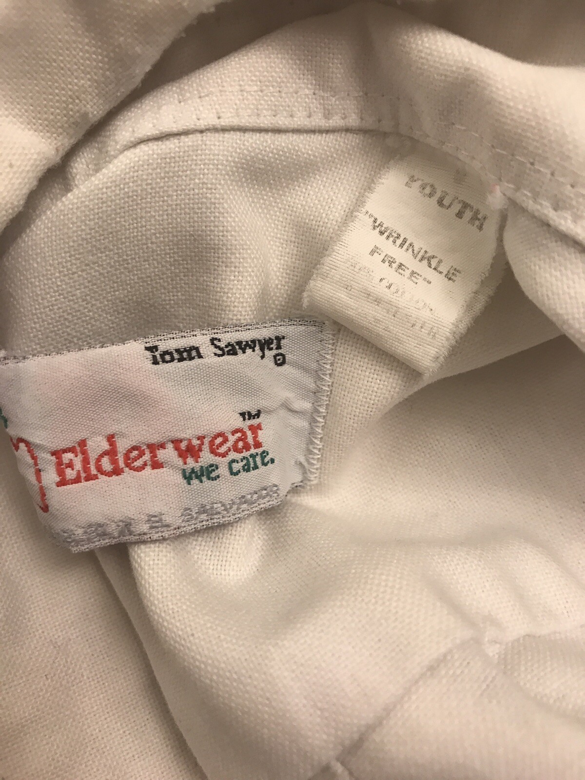 Tom Sawyer Elderwear Boys Size 6 White Short Sleeve School Uniform Shirt Top