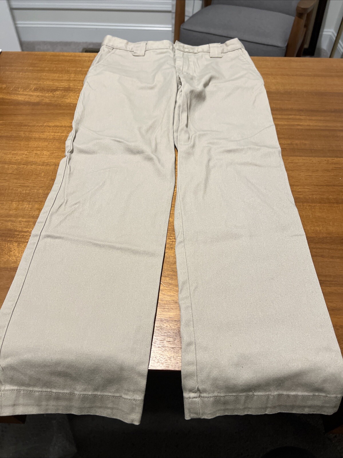 Classroom Boys School Uniform Pants (Khaki Flat Front Adj. Waist – Size 14)