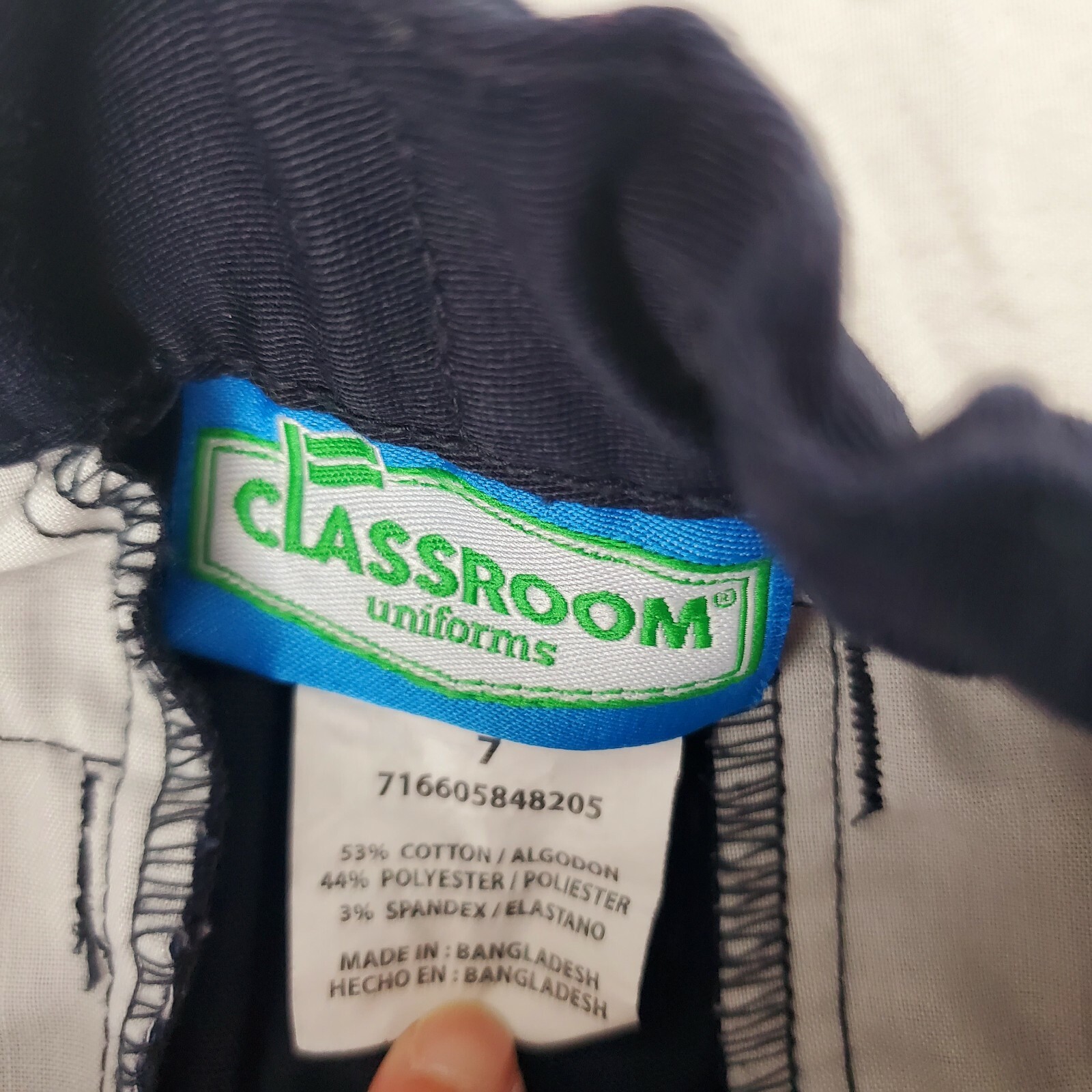 Classroom Boys School Uniform Shorts Size 7 Navy Blue Adjustable Waist