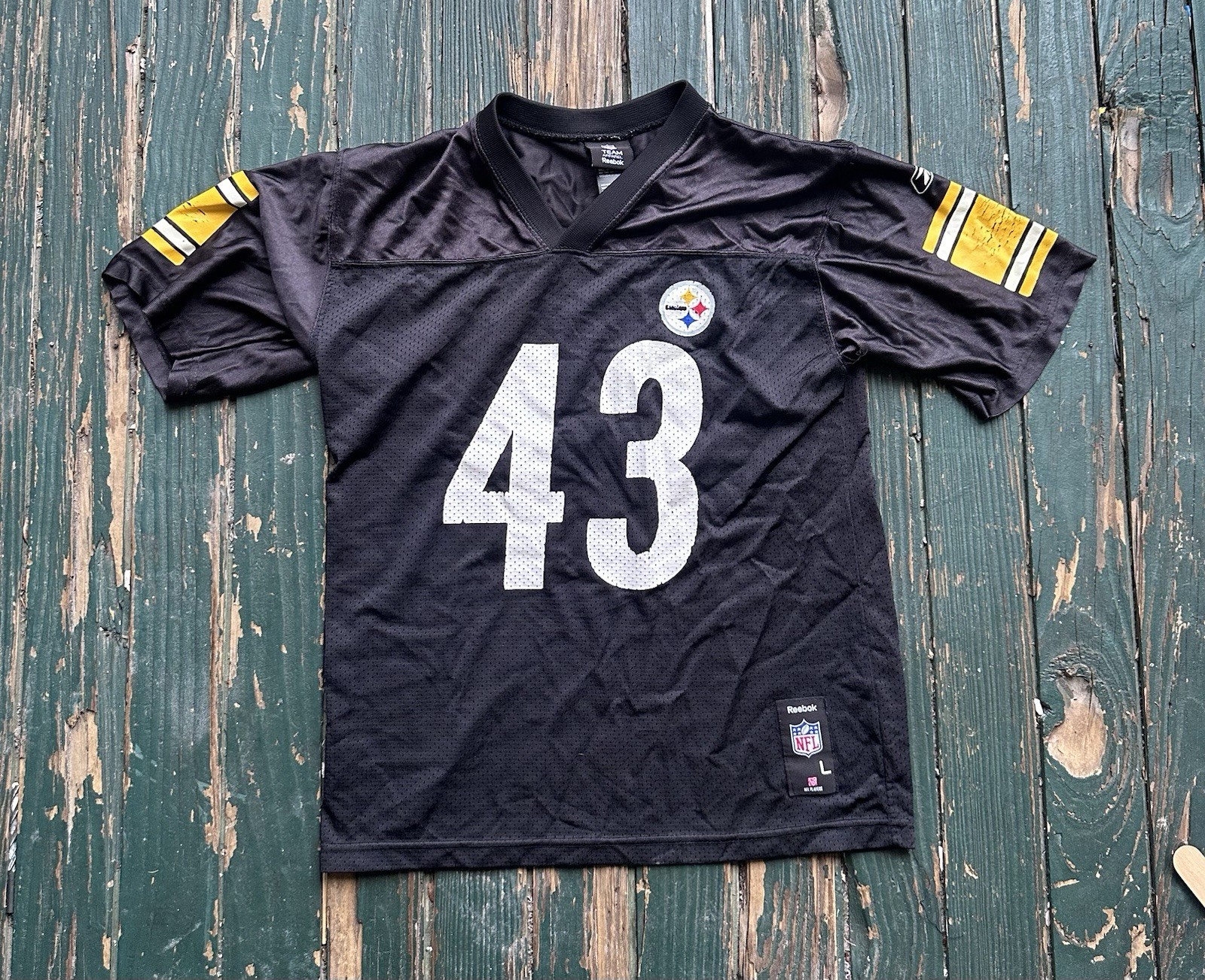 NFL Pittsburgh Steelers Football Jersey #43 Troy Polamalu Kids Large