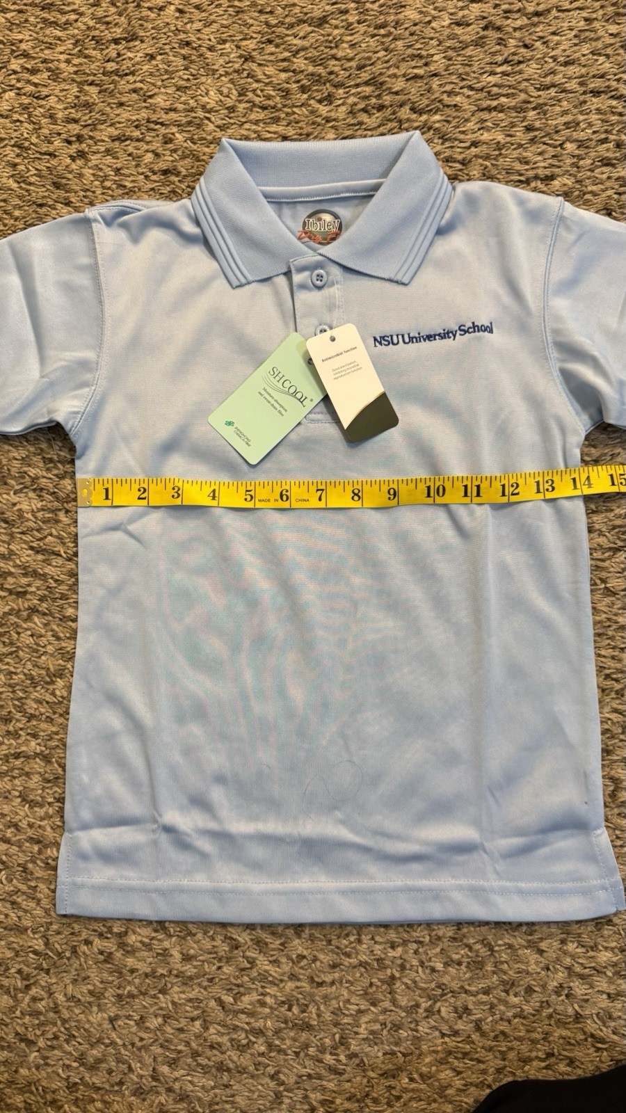 NSU University School Uniform Polo Shirts Youth Size 6/7 Blue NWT