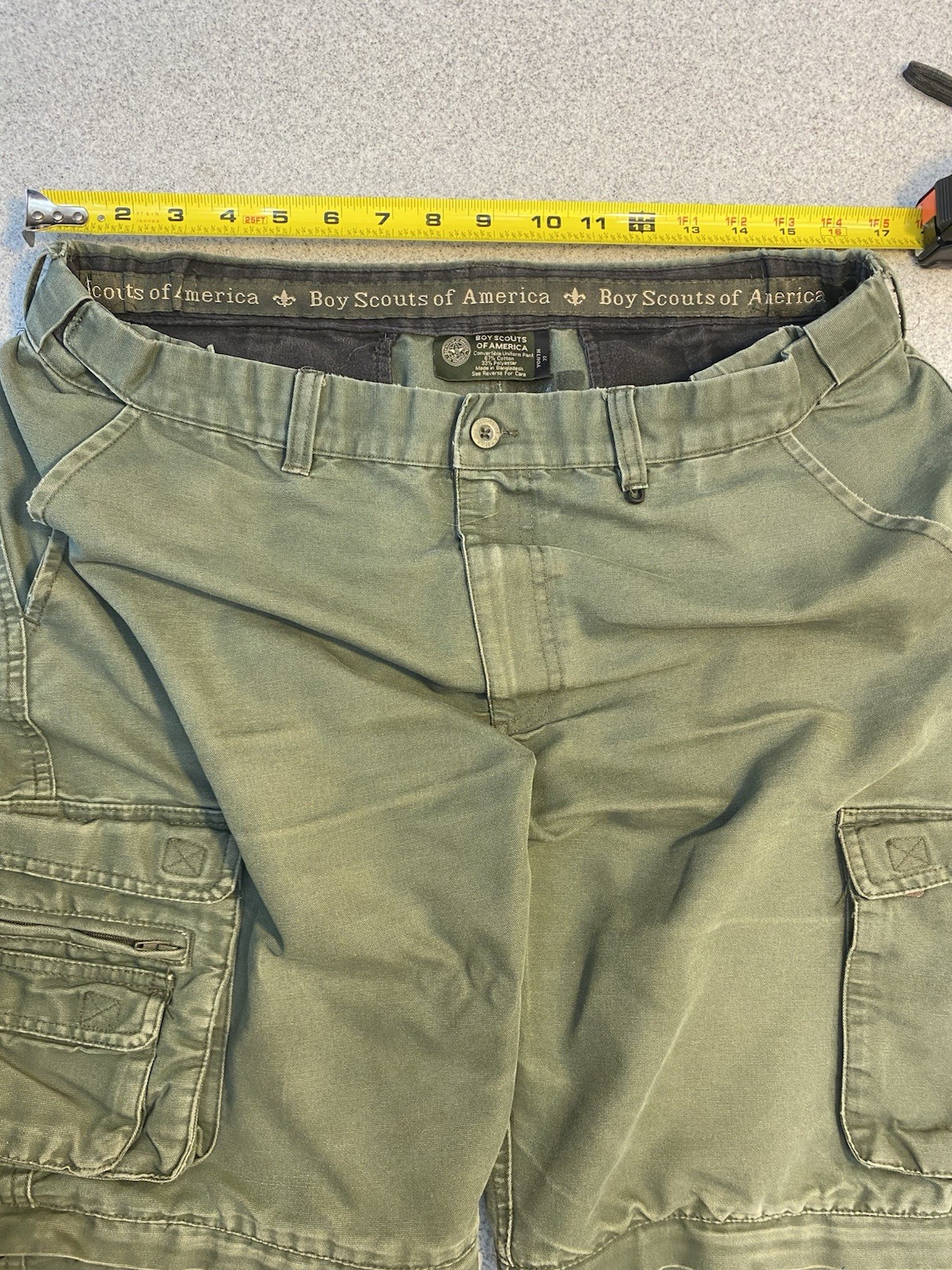 Boys zip off Switchback Cargo pants uniform Canvas Youth 22 Zip Off Scouting