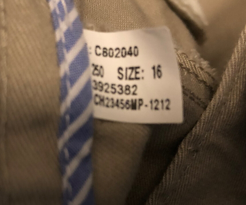 CHAPS Boys Classic Fit Schoolwear Uniform Dressy Khaki Pants Size 16 Husky