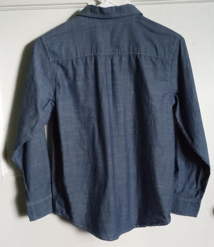 Boys Wrangler Blue Size Large 10-12 Long Sleeve Dress shirt